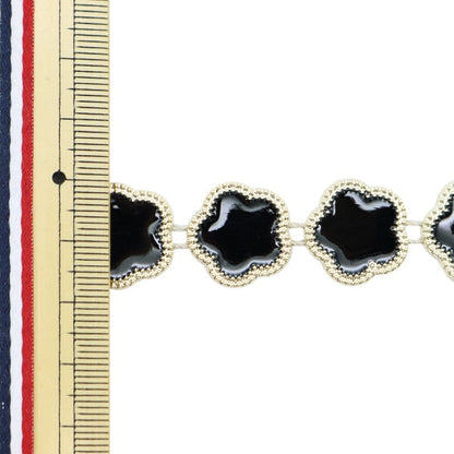 [From quantity 5] HandicraftTrim "imitationTrim Width about 1.7cm flower black GY-43-18-56]