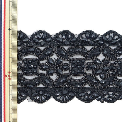 [From quantity 5] HandicraftTrim "embroideryTrim Width about 8cm black GY-93-19-2]