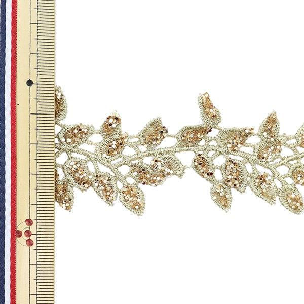 [From quantity 5] HandicraftTrim "embroideryTrim Width about 3.5cm Gold GY-93-19-6]