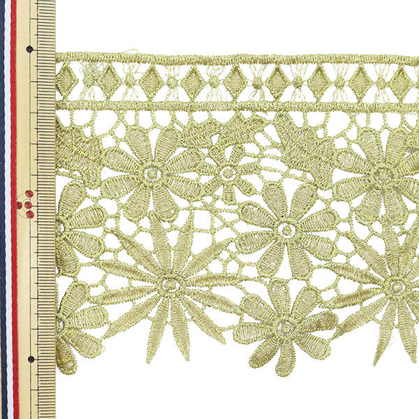 [From quantity 5] HandicraftTrim "embroideryTrim About 10.7cm Gold GY-93-19-7]