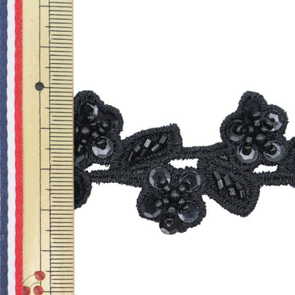 [From quantity 5] HandicraftTrim "embroideryTrim Width about 3cm black GY-93-19-9]