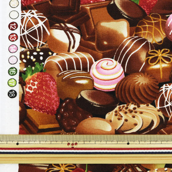 [From quantity 5] Fabric "Inkjet printed chocolate C1389-chocola" USA cotton