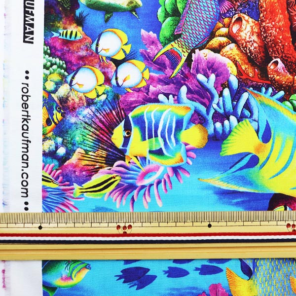 [From quantity 5] Fabric "Inkjet Print Aquarium AQCD-19903-50" USA cotton