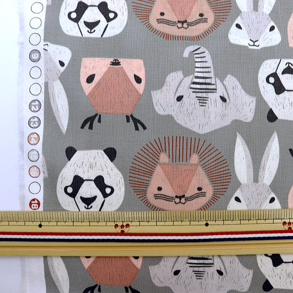 [From quantity 5] Fabric "Inkjet print Animal SRR1680-STORM" USA cotton