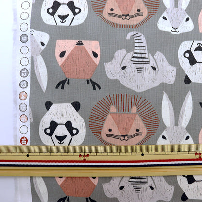 [From quantity 5] Fabric "Inkjet print Animal SRR1680-STORM" USA cotton