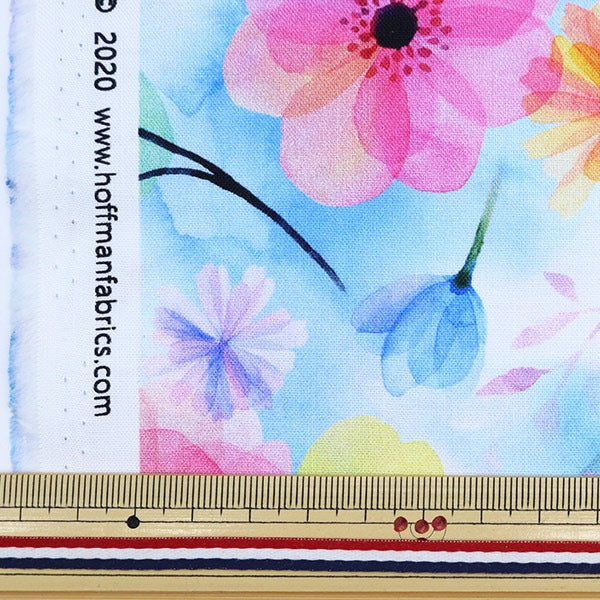 [From quantity 5] Fabric "Inkjet print spring S4815-145" USA cotton