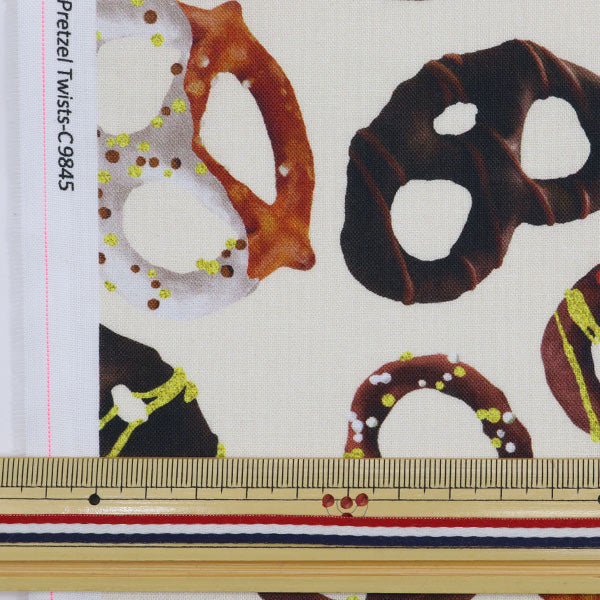 [From quantity 5] Fabric "Inkjet Print Chocolate Pretzel 9845-07" USA cotton