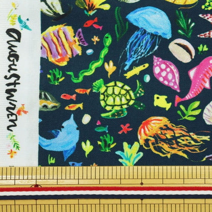 [From quantity 5] Fabric 『Sheeting Ocean Finds DJL1755-MULTI] USA cotton