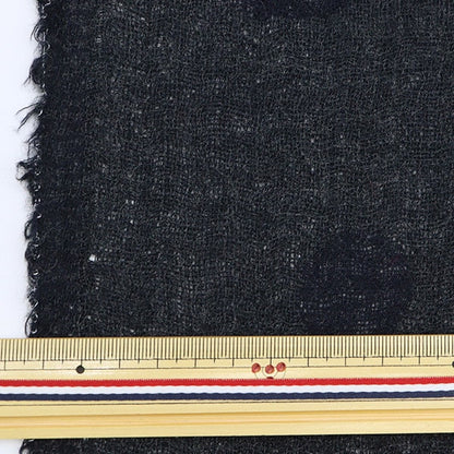 [From quantity 5] Fabric "Wool JQ polka dots 34732-4 Navy x Dark Gray"