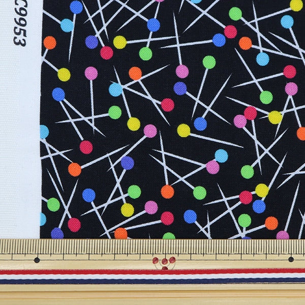 [From quantity 5] Fabric "USA cotton sewing box pin (Marking pinPattern) 9953-12]