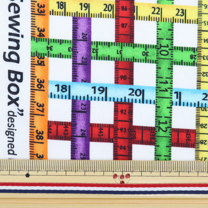 [From quantity 5] Fabric "USA cotton sewing box MeasurePattern 9955-01]