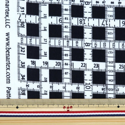 [From quantity 5] Fabric "USA cotton sewing box MeasurePattern 9955-91]