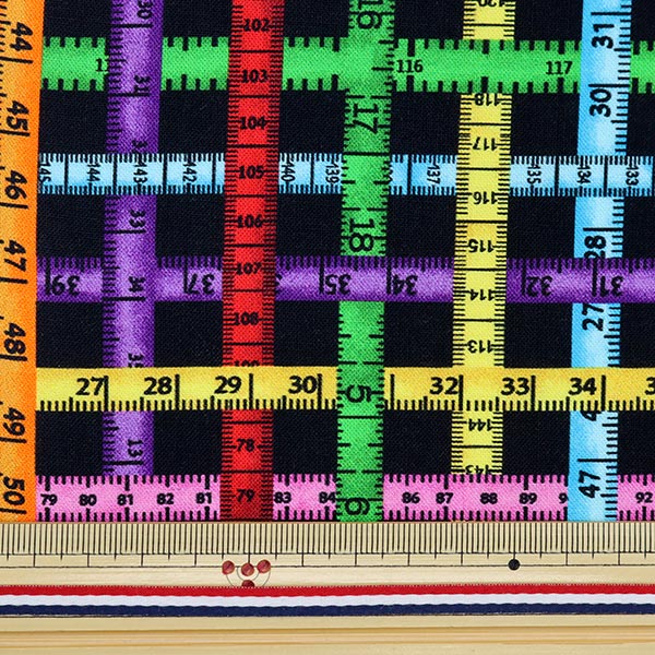 [From quantity 5] Fabric "USA cotton sewing box MeasurePattern 9955-99]