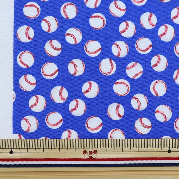 [From quantity 5] Fabric "USA Cotton Small World Baseball Pattern Blue GAIL-CD8891"