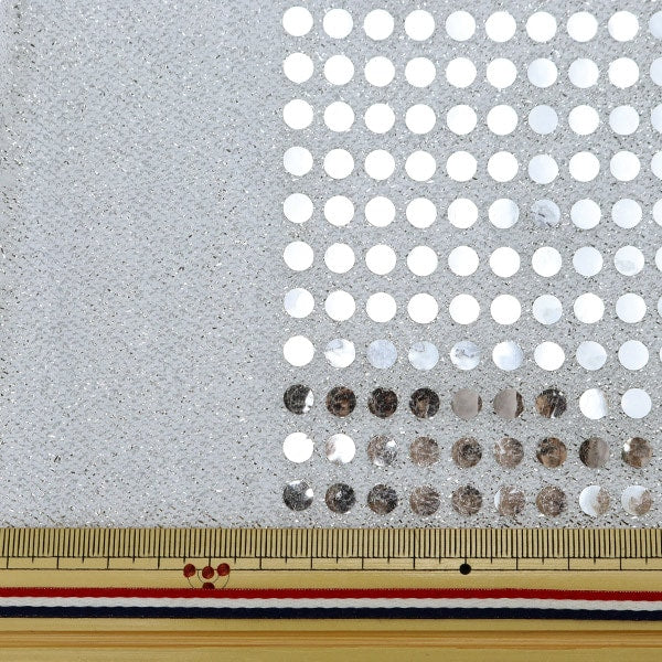 [From quantity 5] Fabric "Fairyen white x silver 160215-01"