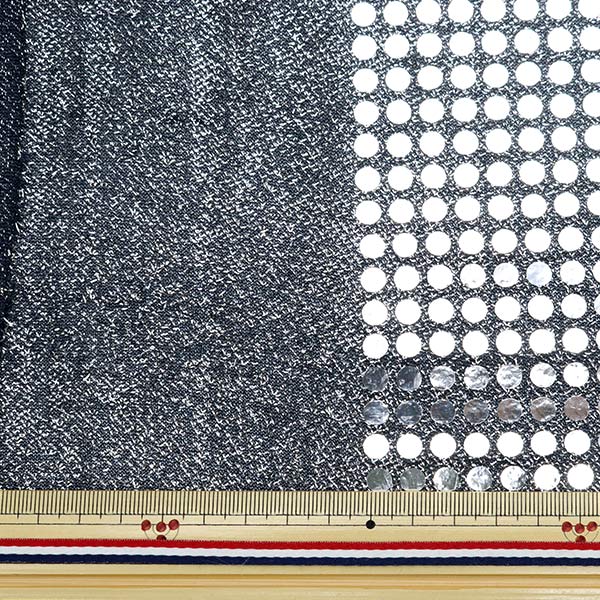 [From quantity 5] Fabric "Fairy tale black x silver 160215-12"