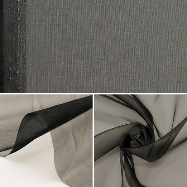 [From quantity 5] Fabric "MONO-CHFFON (Monosifon) Black FW400-FB"
