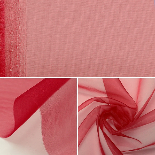[From quantity 5] Fabric "MONO-CHFFON (Monosifon) Red FW400-037"