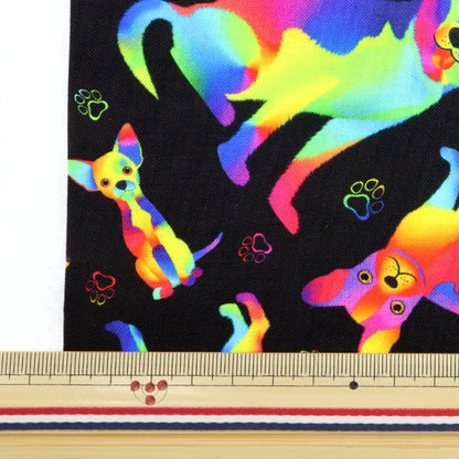 [From quantity 5] Fabric "USA Cotton Rainbow dog pattern DOG-CD8806"