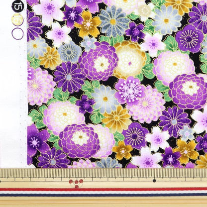 [From quantity 5] Fabric "USA Cotton Majestic Flower Pattern FLEUR-CM8812"