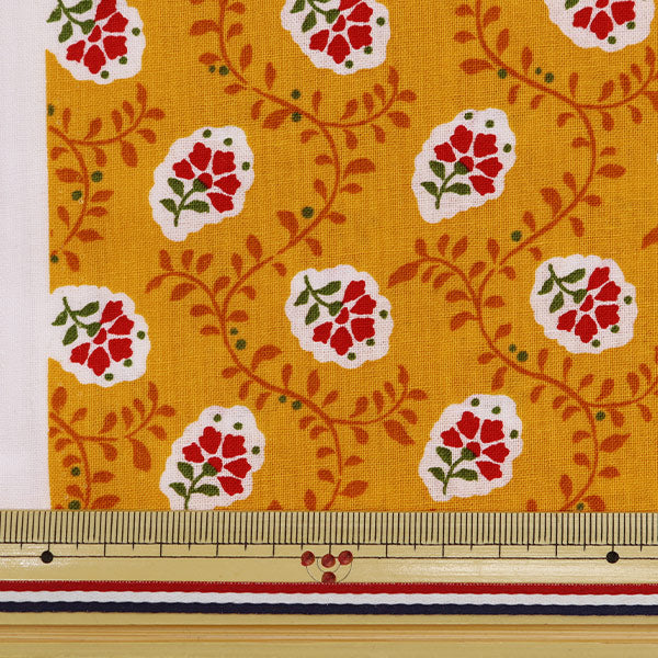 [From quantity 5] Fabric 『Sheeting Provans Feel Yellow x Red SO-48000-2C]