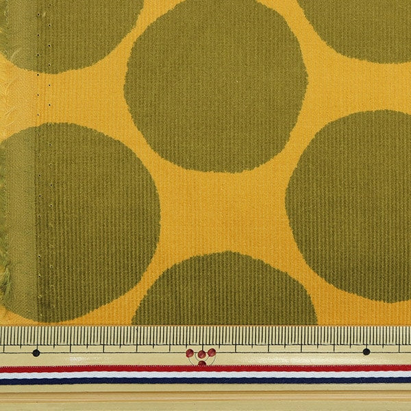 [From quantity 5] Fabric "21W Corduroy Print Circle Mustard 38095-3C"