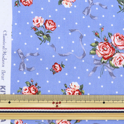 [From quantity 5] Fabric 『Oxford Classical Modern Flower Bouquet Blue CMOF-54BL]