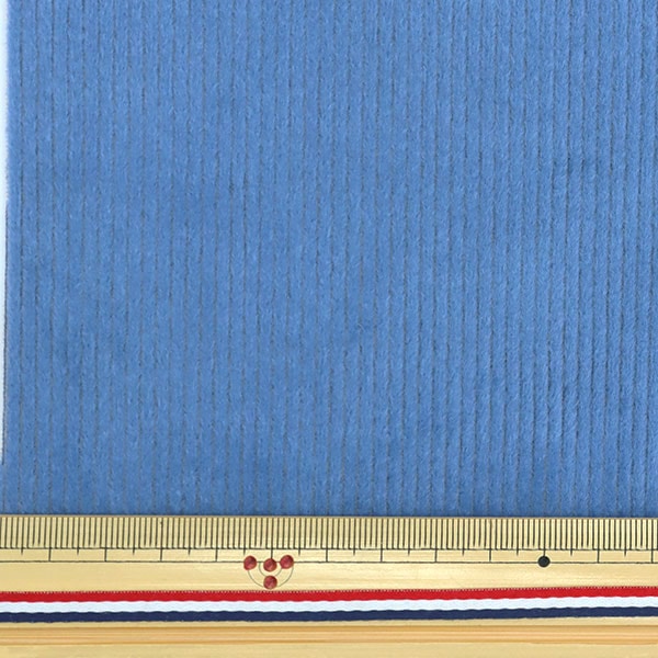 Fabric "Bonding knit Cut Cloth Approximately 85cm x 90cm Corduroy Blue Gray BN212P-03BG]