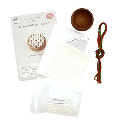 Embroidery kit "Continuous pattern of terrestrial stabs 3 Totsuka sashimi pink cushion 116"