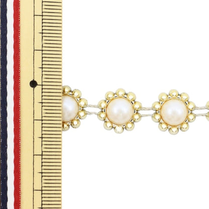 [From quantity 5] HandicraftTrim "imitationTrim Width about 1.3cm Pearl GY-43-17-260]
