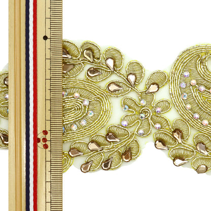 [From quantity 5] HandicraftTrim "embroideryTrim Width about 6.6cm Gold GY-93-17-12A]