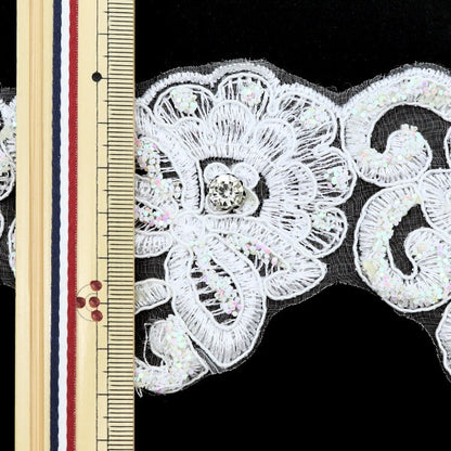 [From quantity 5] HandicraftTrim "embroideryTrim Width about 7cm White GY-93-18-1]