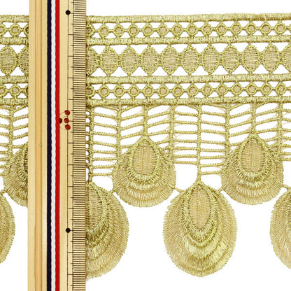[From quantity 5] HandicraftTrim "embroideryTrim Width about 12.2cm Gold wings GY-93-18-5]
