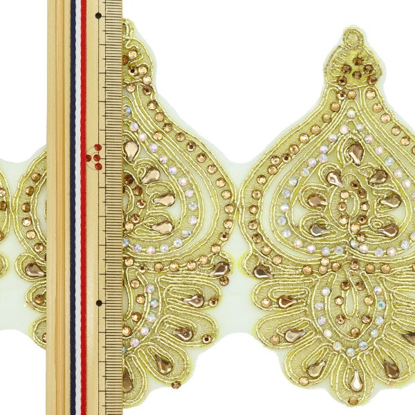 [From quantity 5] HandicraftTrim "embroideryTrim Approximately 13.5cm Gold GY-93-18-6]