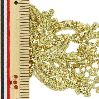 [From quantity 5] HandicraftTrim "embroideryTrim Width about 6cm gold GY-93-18-14A]