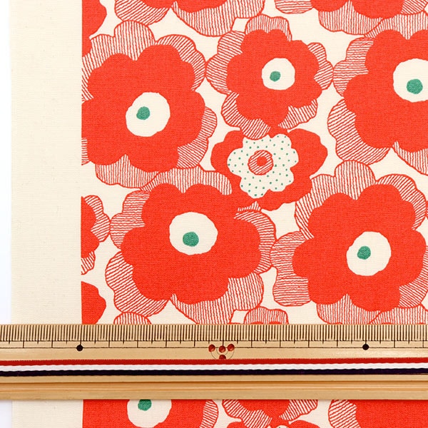 [From quantity 5] Fabric "Ukono cloth Broad Mini Poppy Red Up5812-B" COTTON KOBAYASHI
