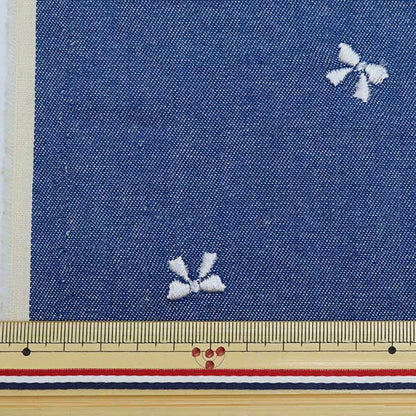 [From quantity 5] Fabric "Denim -style dyed denim carrier Ribbon White Kof-47-W]