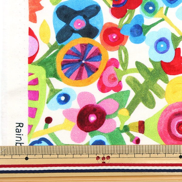 [From quantity 5] Fabric "USA Cotton Bold and Colorful DDC10121-WHIT"