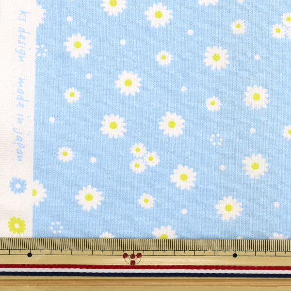 [From quantity 5] Fabric "Antibacterial and deodorantSheeting PETIT Daisy Light Blue PTC1121-2-B]
