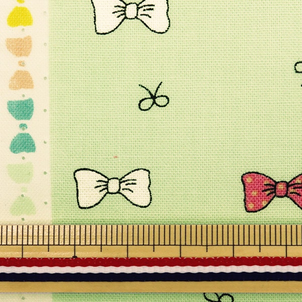 [From quantity 5] Fabric "Antibacterial and deodorantSheeting PETIT Ribbon Mint PTC1121-4-C]