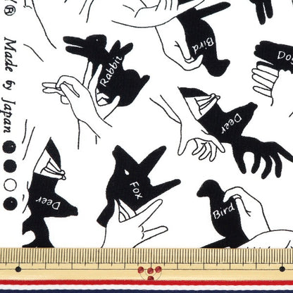 [From quantity 5] Fabric 『Scare Print Shadow Picture White 850363-1-2]