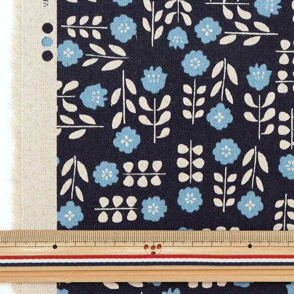 [From quantity 5] Fabric "Cotton hee canvas HANA Navy 850367-1-4"