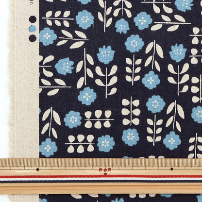 [From quantity 5] Fabric "Cotton hee canvas HANA Navy 850367-1-4"