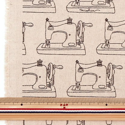 [From quantity 5] Fabric "Cotton linen canvas sewing machine generated x black 850368-2-1"