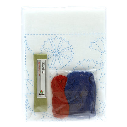 Embroidery kit "Hand-sewn flower Fukin kit SASHIKO WORLD FRANCE Odoriko and Yagi Kikiku KSW-018" TULIP Tulip