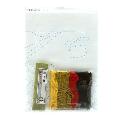 Embroidery kit "Hand-sewn flower towel kit SASHIKO WORLD ENGLAND 2-story bus KSW-027" TULIP tulip