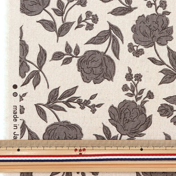 [From quantity 5] Fabric "Cotton hemp canvas silhouette rose generated 38096-1A"