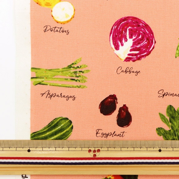 [From quantity 5] Fabric 『Oxford Vegetables Pink 99107-1C]