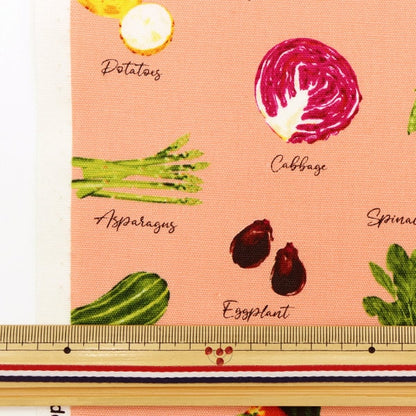 [From quantity 5] Fabric 『Oxford Vegetables Pink 99107-1C]
