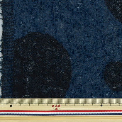 [From quantity 5] Fabric "Wool JQ polka dots 34732-7 navy x blue"